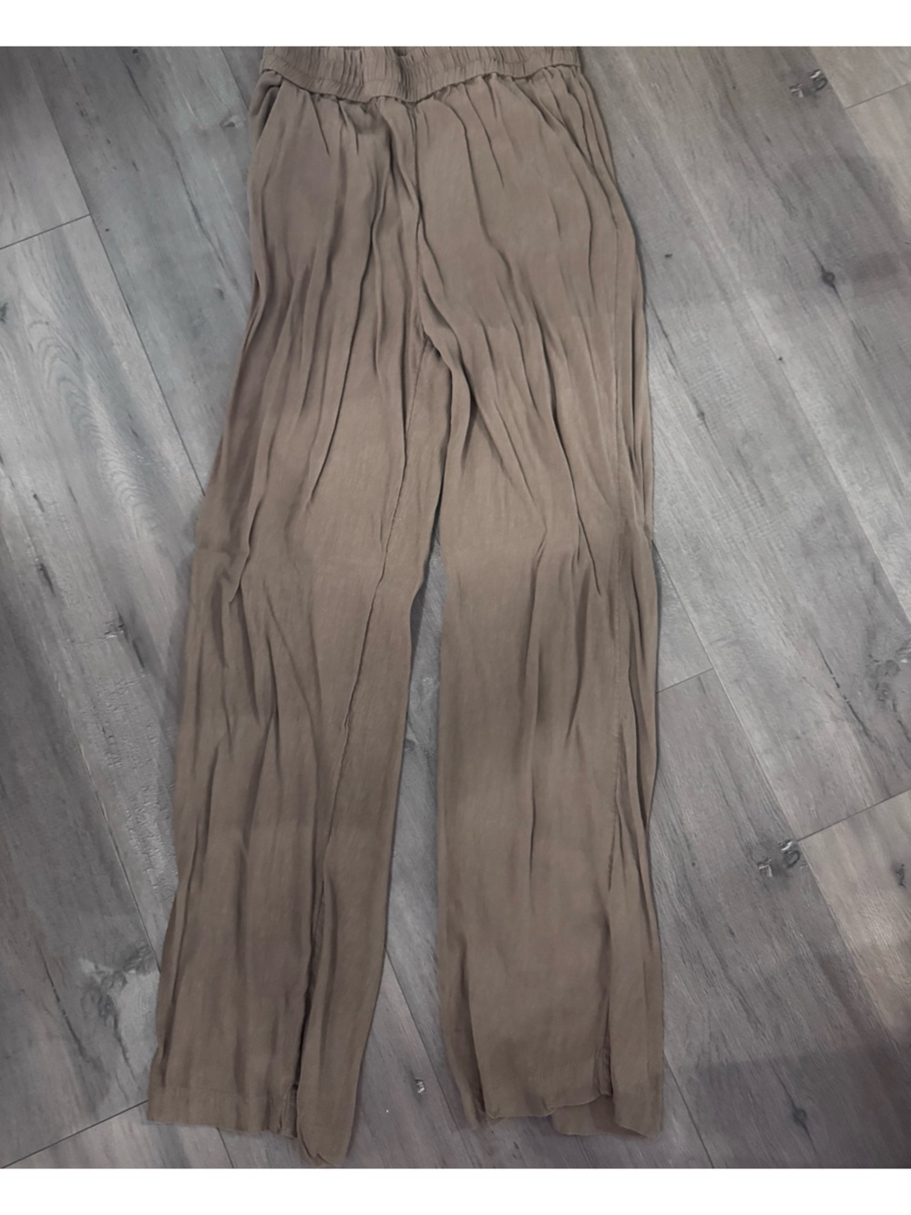 H&M Wide-Leg Pants in Taupe
